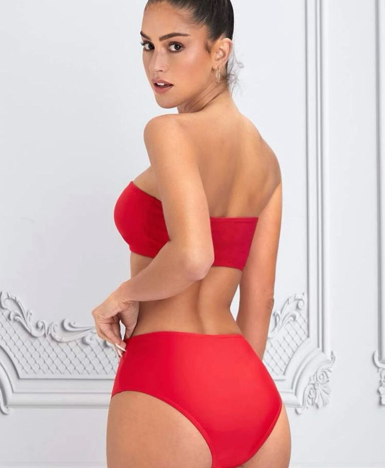 Strapless lace-Up Bikini Swimwear
