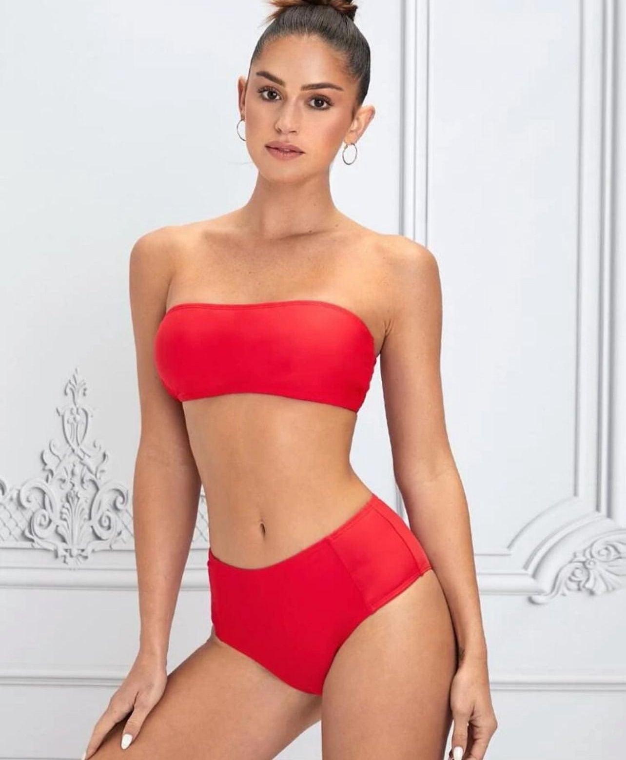 Strapless lace-Up Bikini Swimwear